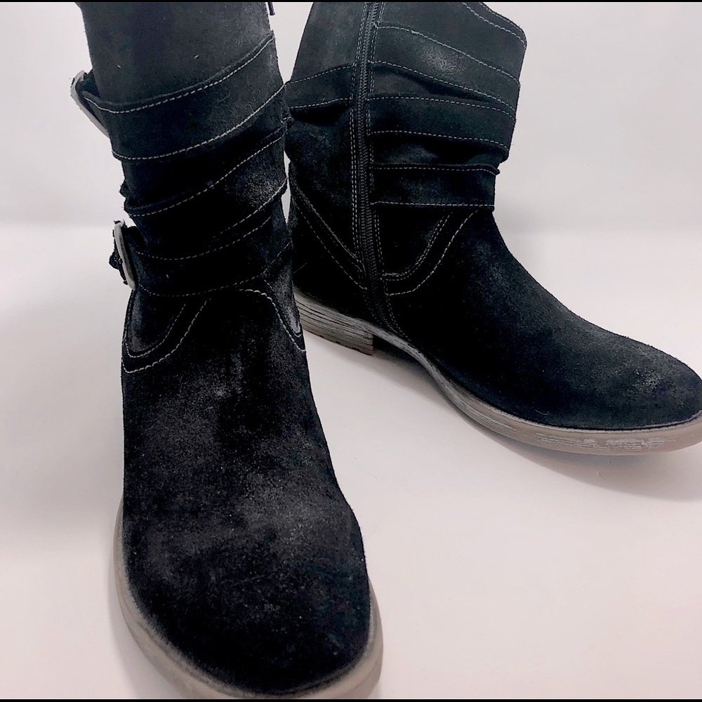 Black distressed Roan by Bed Stu Ankle Boots Sz 10